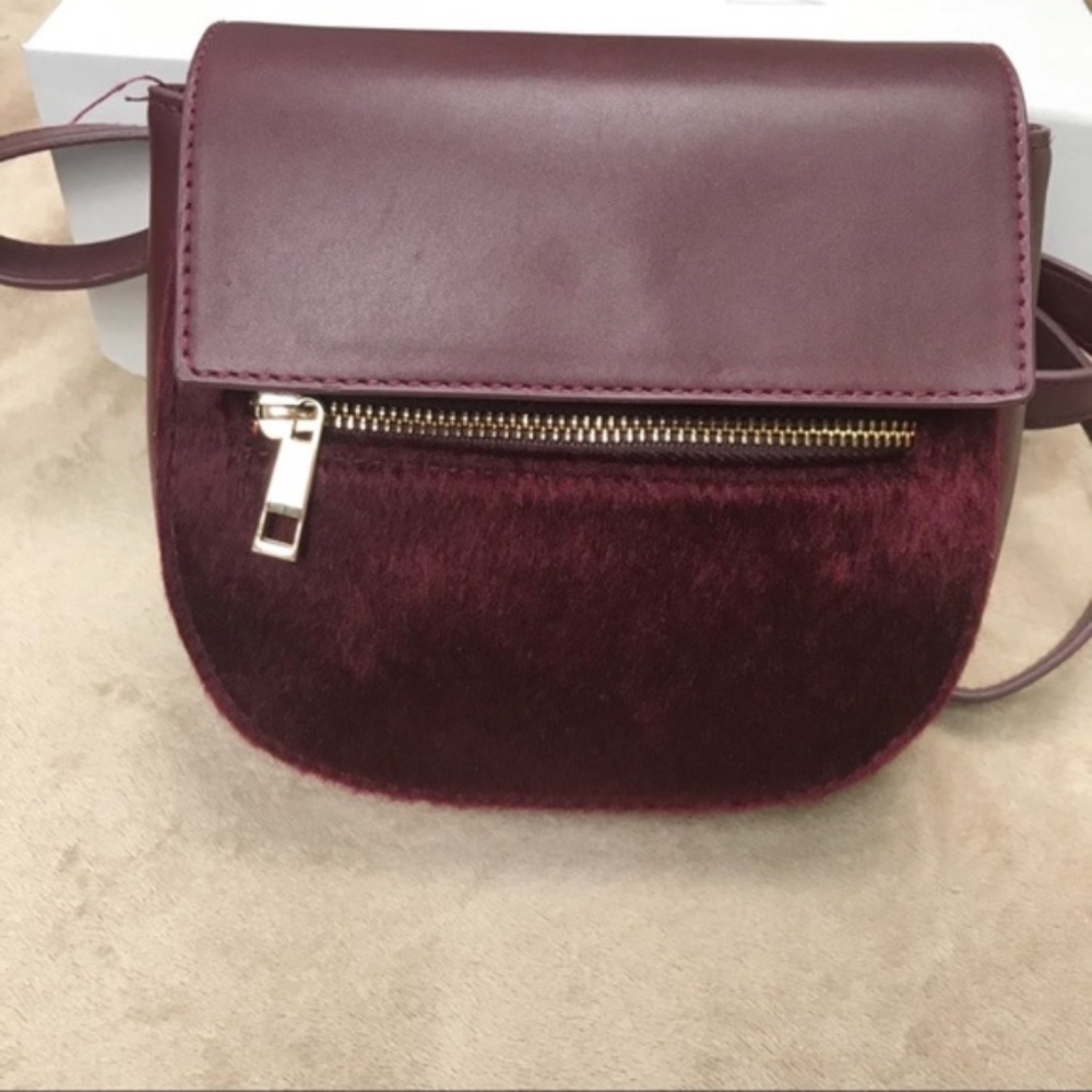 Faux fur crossbody bag
